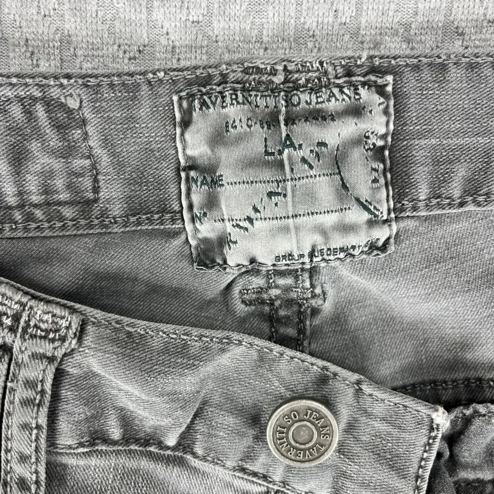 Taverniti So Jeans Mens 31x33 Grey Mec Tape 17 Distressed Straight Denim Pants